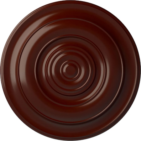 Ekena Millwork Niobe Ceiling Medallion (Fits Canopies up to 8 5/8"), Hand-Painted Brushed Mahogany, 18"OD x 1 1/2"P CM18NIBMF